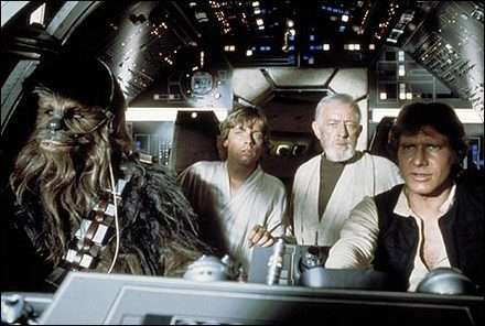 Han Solo Millennium Falcon'un kokpitinde...